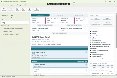 Logiciel Génialogie - Lieux - Cliquez pour agrandir
